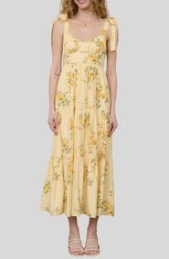 Blu Pepper Loop Trim Tie Shoulder Maxi Dress