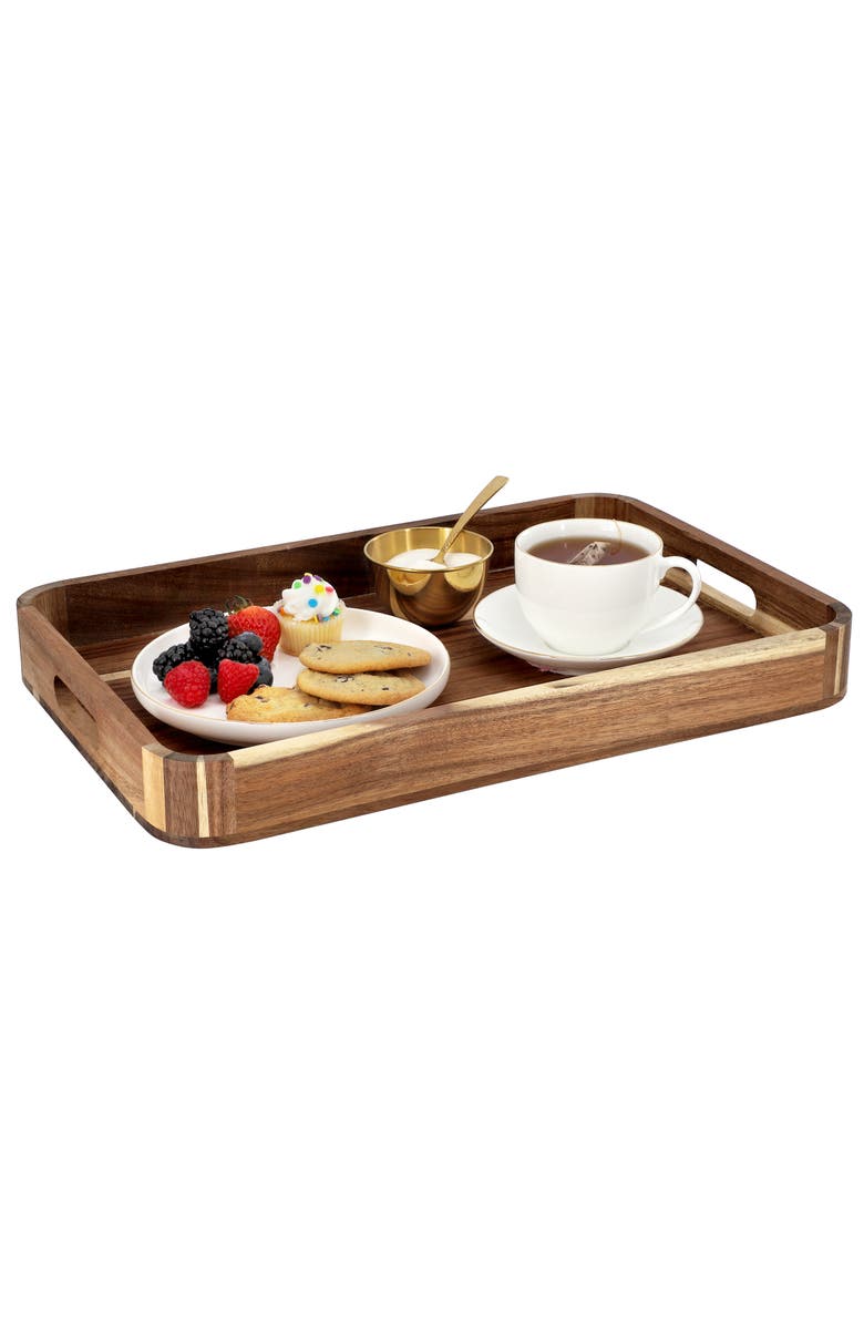 Megachef Acacia Wood 17.75 x 12 Inch Rectangle Serving Tray, Main, color, Acacia