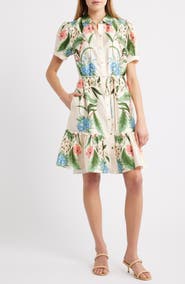 Julia Jordan Floral Short Sleeve Ruffle Hem Shirtdress