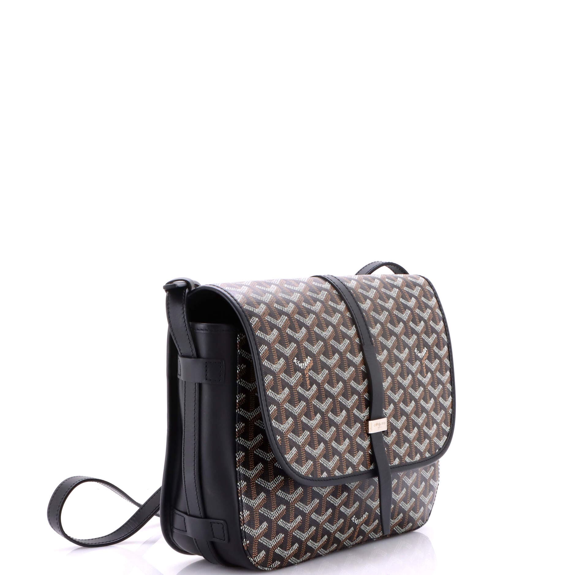 Pre-Owned Goyard Belvedere II Messenger Bag Coated Canvas MM, Alternate, color, Black