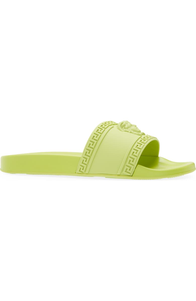 Versace Palazzo Medusa Slide Sandal, Alternate, color, Citron