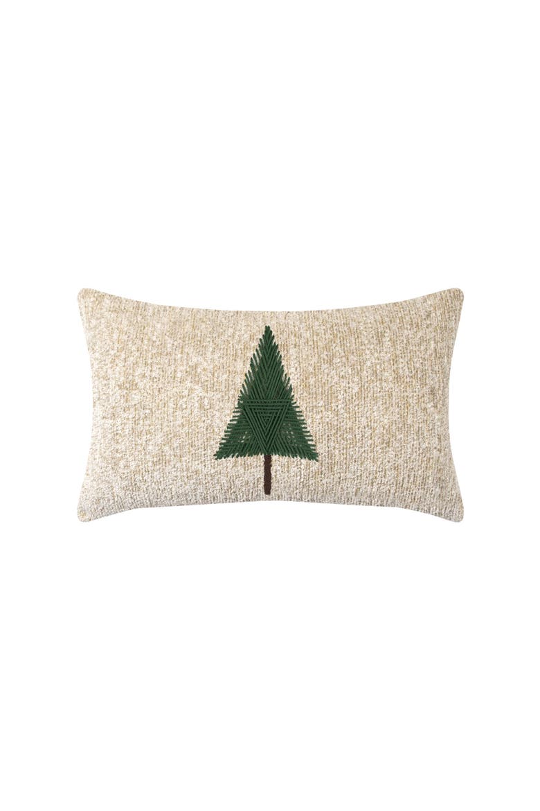 Douglas Fir Hand Stitched Dimensional Indoor & Outdoor Woven Accent Pillow & Insert, Main, color, Beige