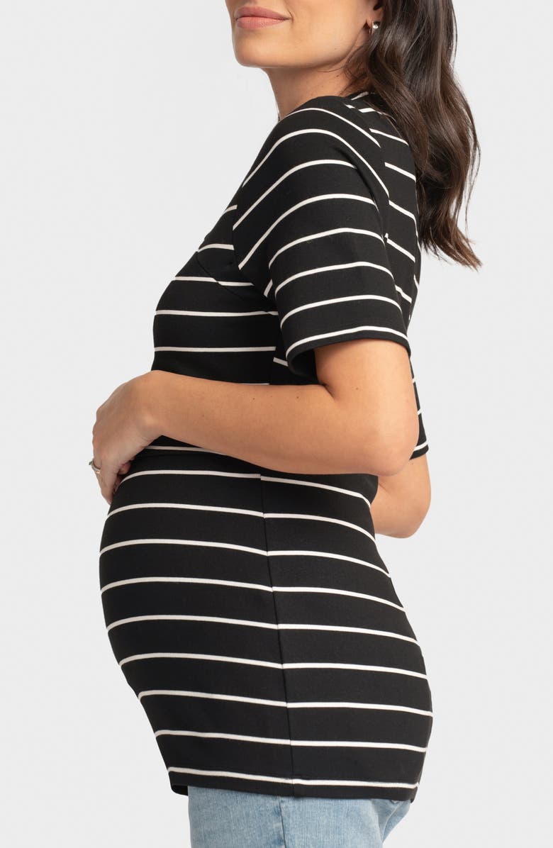 Seraphine Stripe Square Neck Maternity/Nursing T-Shirt, Alternate, color, 