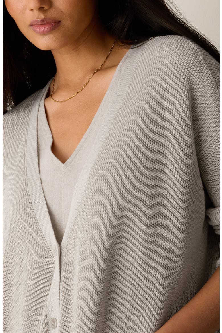 Organic Linen & Organic Cotton Cardigan, Alternate, color, UNDYED NATURAL