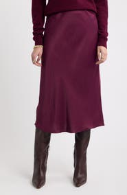 Nordstrom Bias Cut Satin Skirt