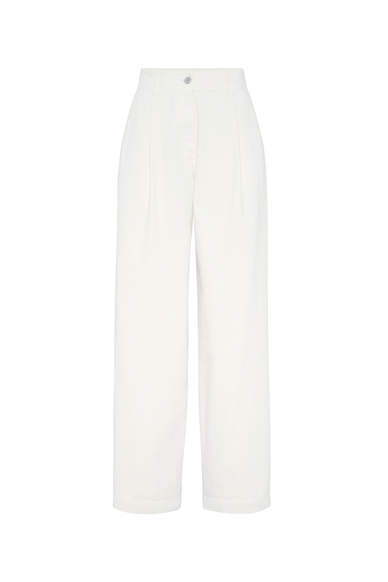 Loose sartorial trousers, Main, color, Chalk