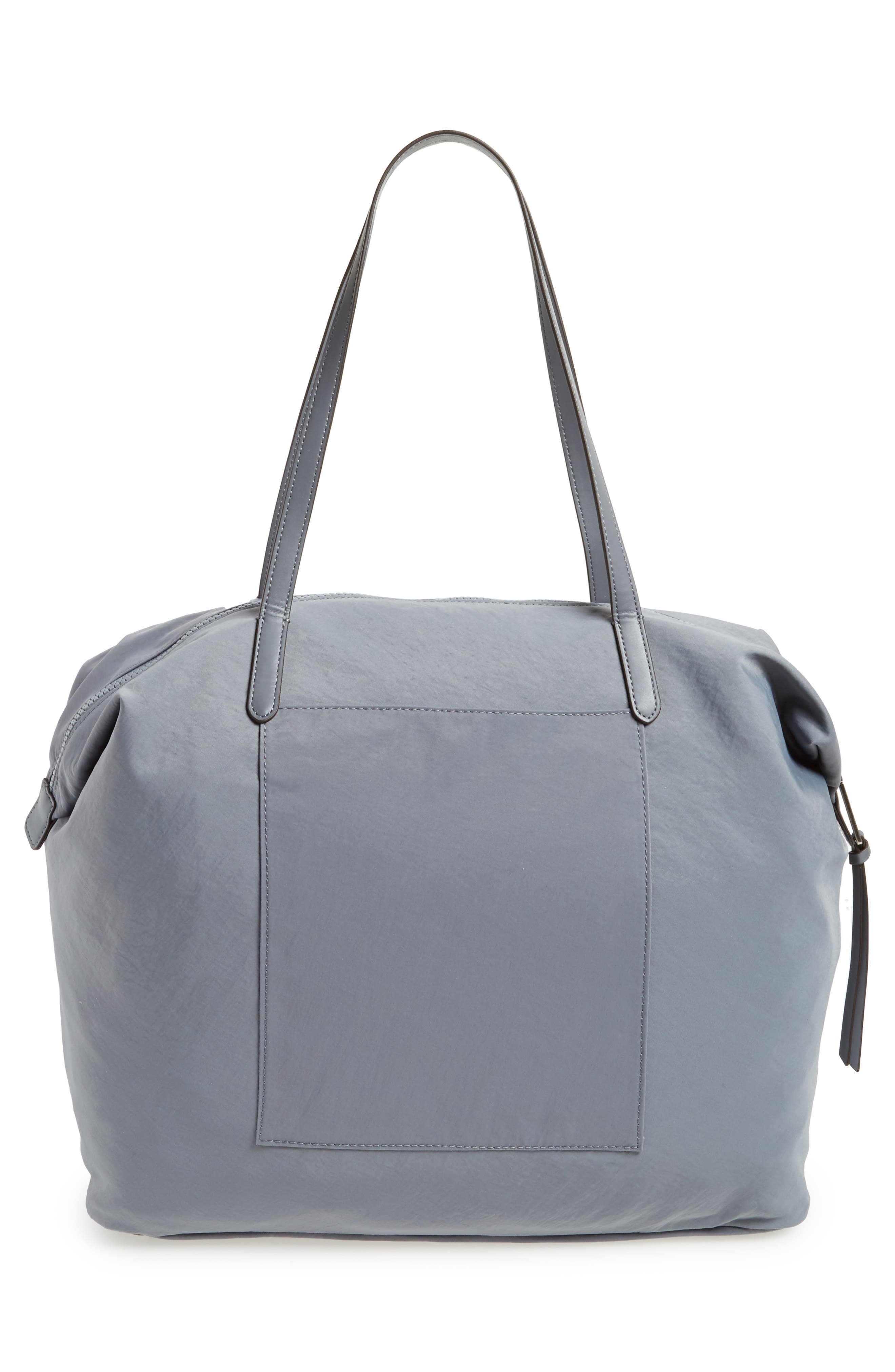 Washed Nylon Tote, Alternate, color, GREY