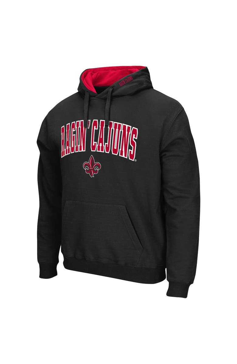 COLOSSEUM Men's Colosseum Black Louisiana Ragin' Cajuns Arch and Logo Pullover Hoodie, Alternate, color, Black