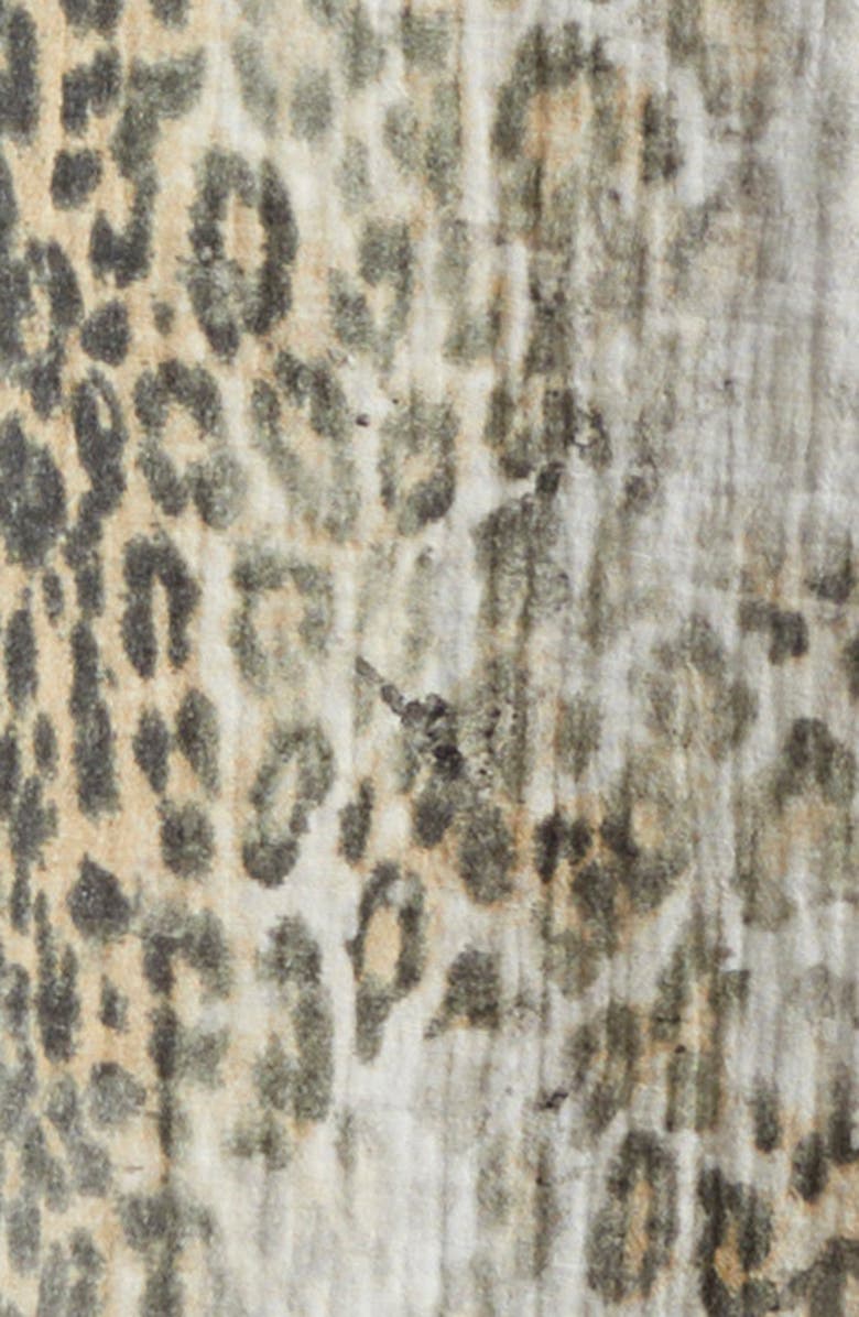 R13 Jumbo Leopard Print Long Sleeve Shirtdress, Alternate, color, 