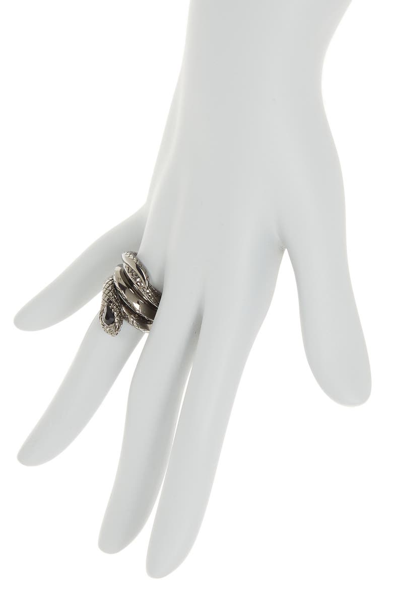 Roberto Cavalli Stackable Snake Rings - Set of 3, Alternate, color, 