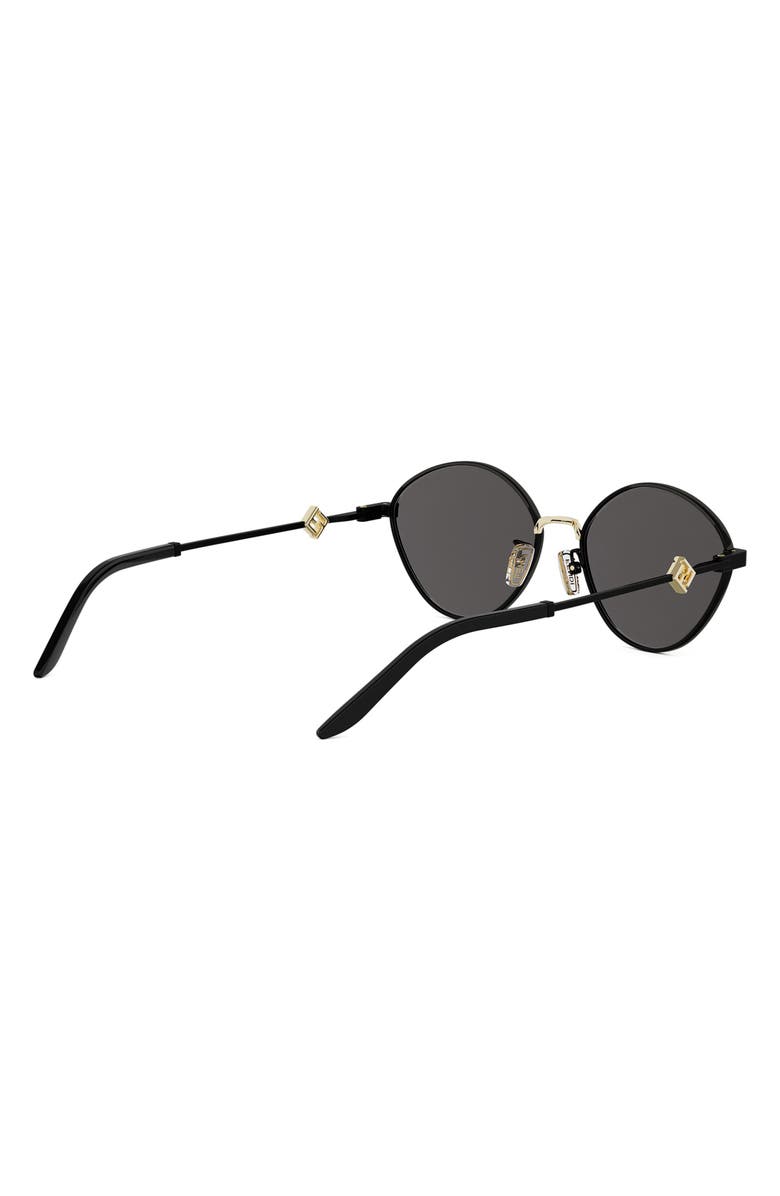 Fendi FF Diamonds 55mm Round Sunglasses, Alternate, color, Matte Black / Smoke