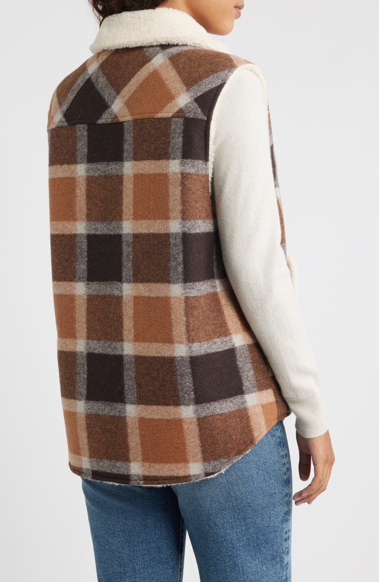 Bernardo Plaid Vest, Alternate, color, Brown / Beige