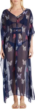 VALIMARE Florence Maxi Sheer Silk blend Cover-up Kaftan