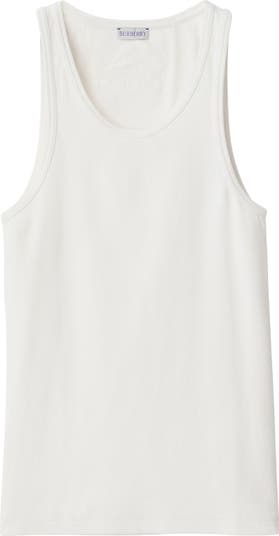 Tシャツ・カットソー BURBERRY WHITE STRETCH COTTON TANK TOP Burberry Stretch Cotton Tank Top in White | Lyst