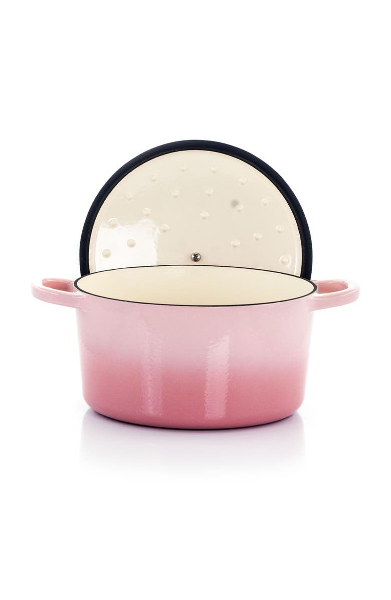 Crock-pot 2 Piece 5 Quarts Enamled Cast Iron Dutch Oven, Alternate, color, Pink