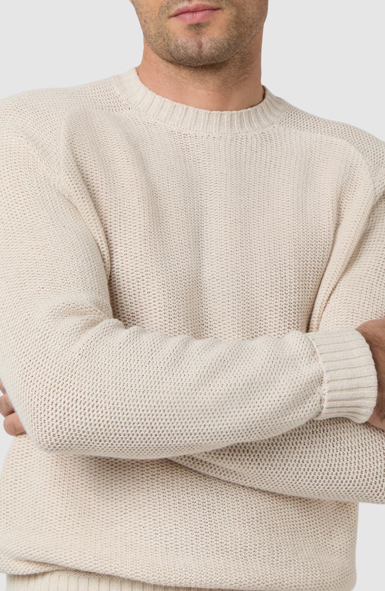 Sid Mashburn Beach Cotton & Linen Crewneck Sweater, Alternate, color, Bone Cotton Linen