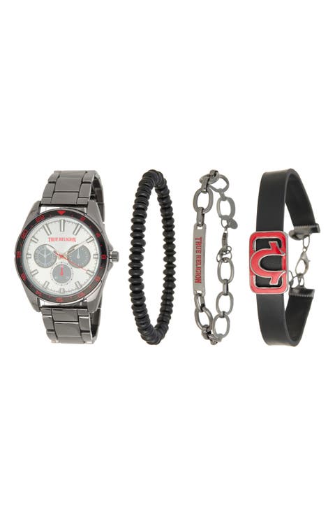 Chronograph Bracelet Watch, 44.5mm & Assorted Bracelets Set