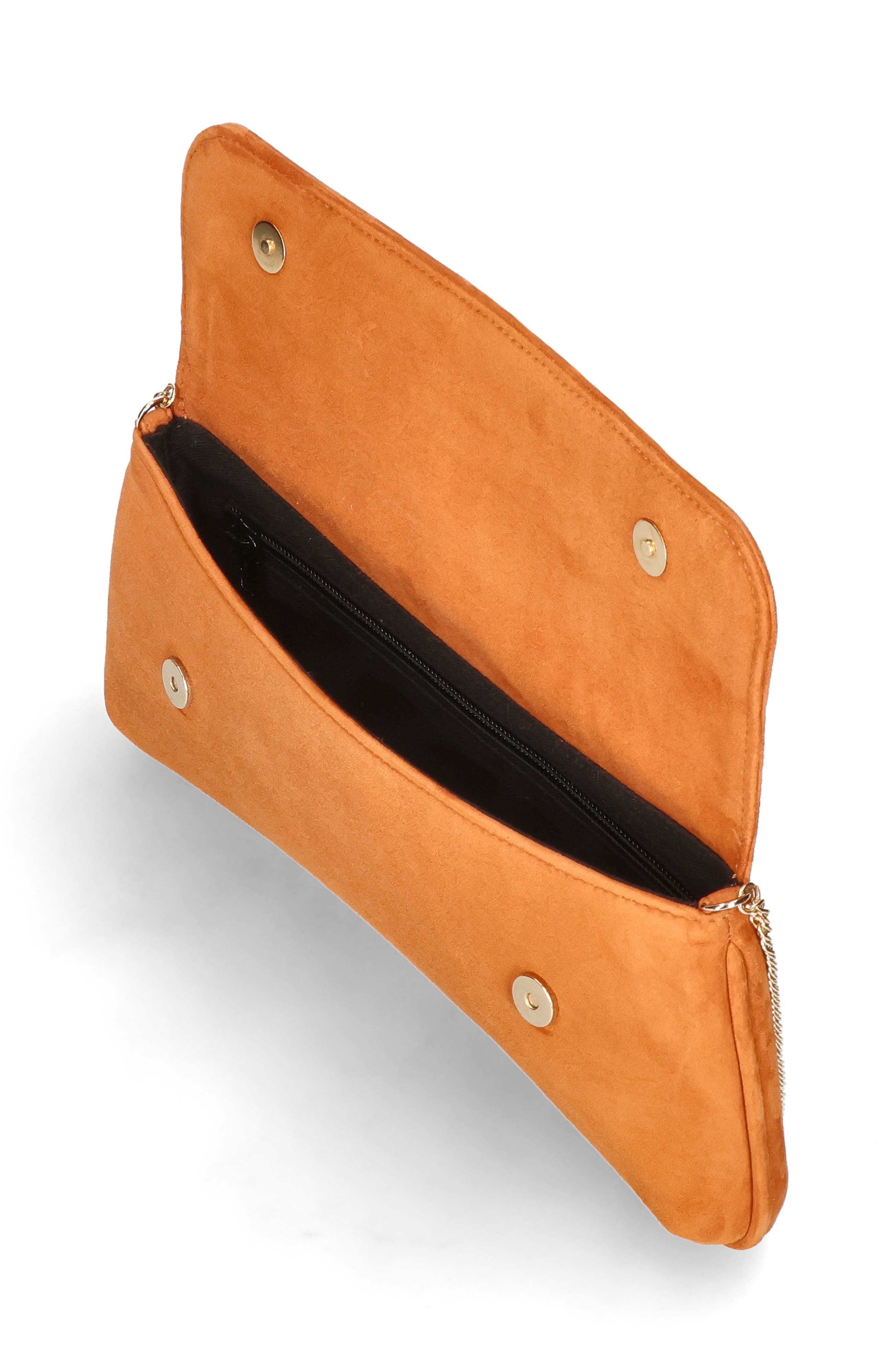 MASCARO Medium Leather Clutch With Cross Body Chain Strap, Alternate, color, Rust