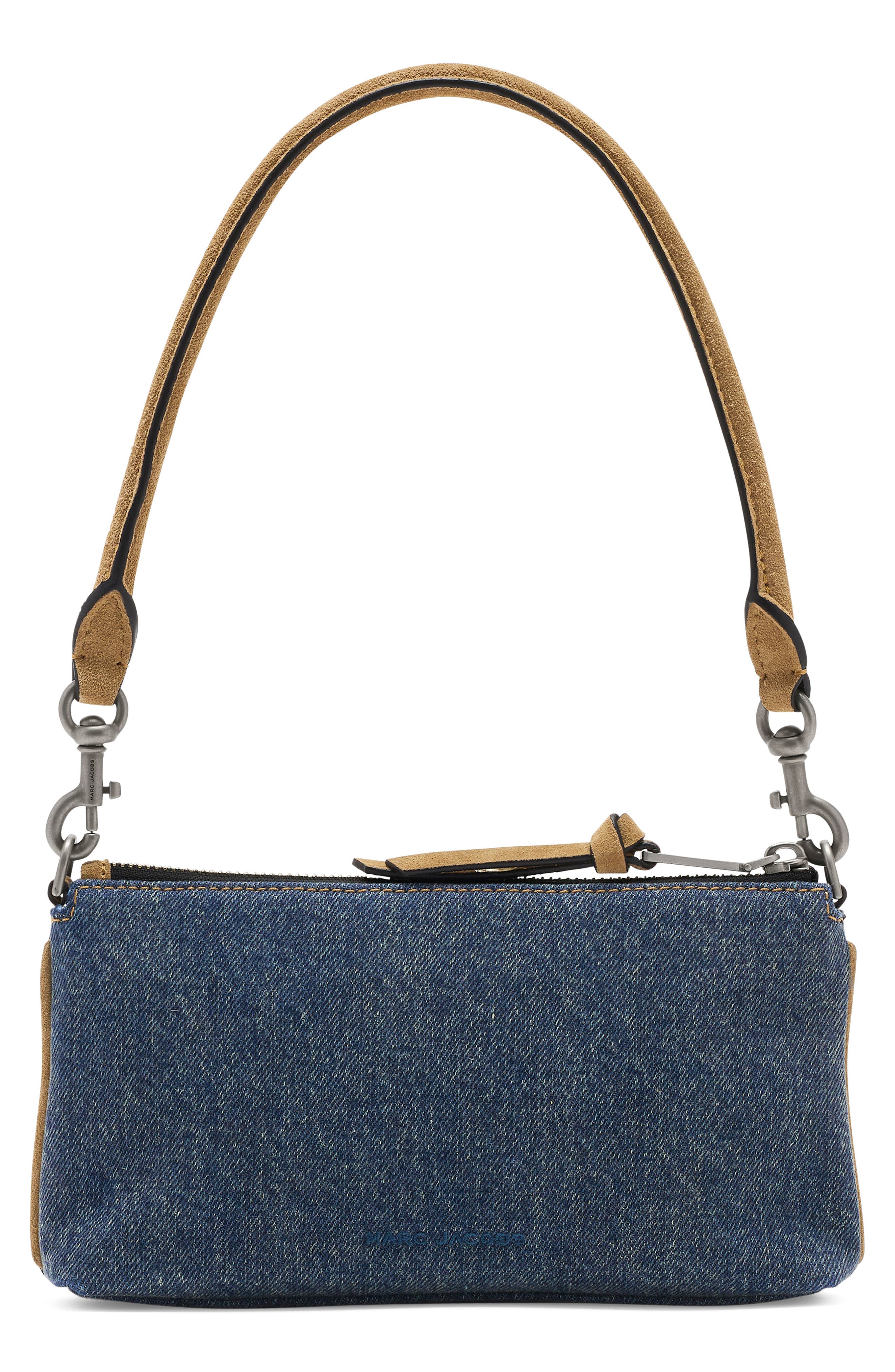 Marc Jacobs The Snapshot Denim Convertible Pochette Shoulder Bag, Alternate, color, Dark Wash Indigo