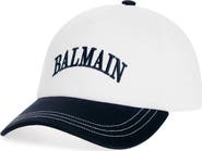 Balmain Embroidered Logo Bicolor Cotton Twill Baseball Cap