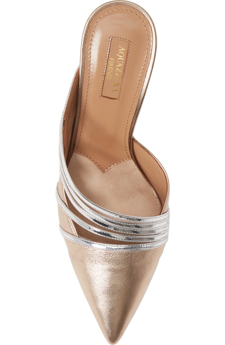 Aquazzura Aquazurra Minou Metallic Strappy Pointed Toe Mule, Alternate, color,