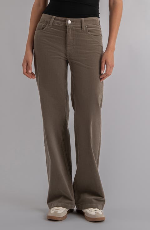 Jean Mid Rise Wide Corduroy Pants