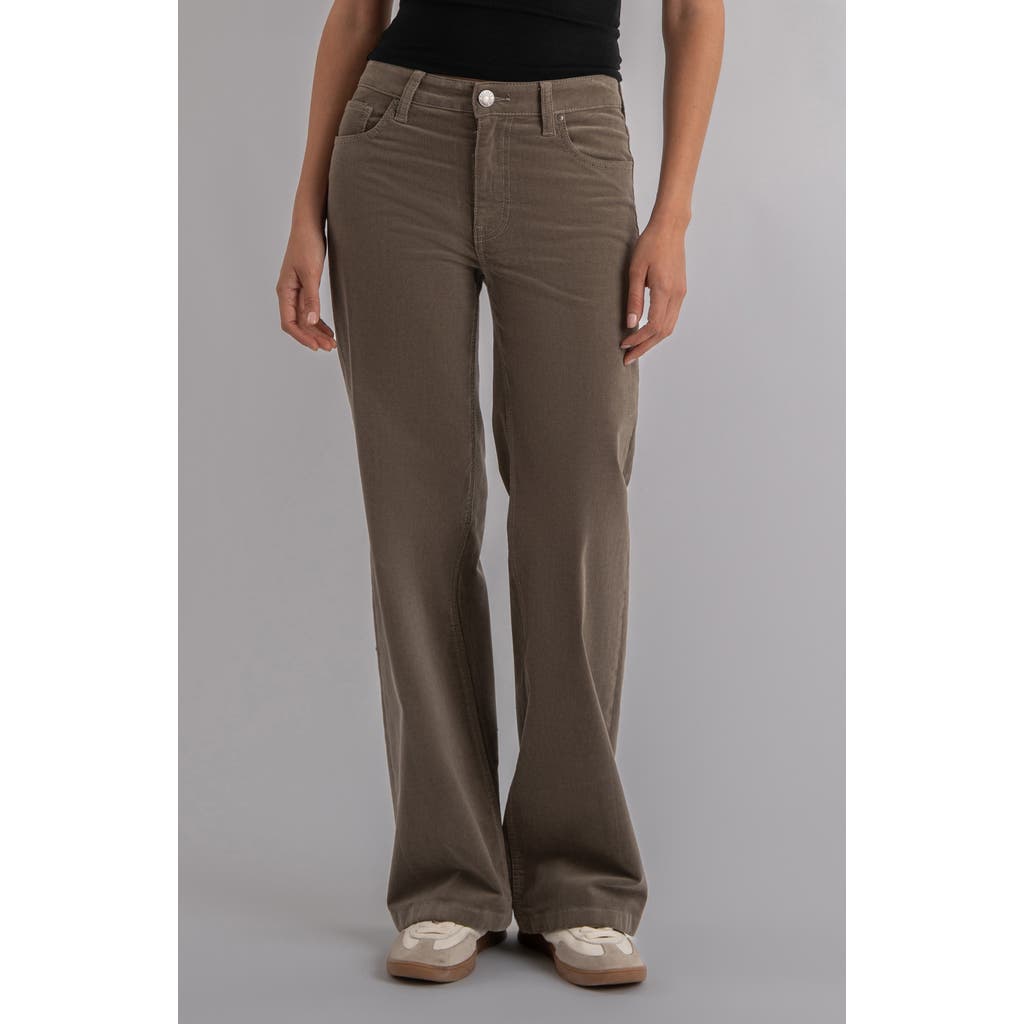 Kut From The Kloth Jean Mid Rise Wide Corduroy Pants In Green