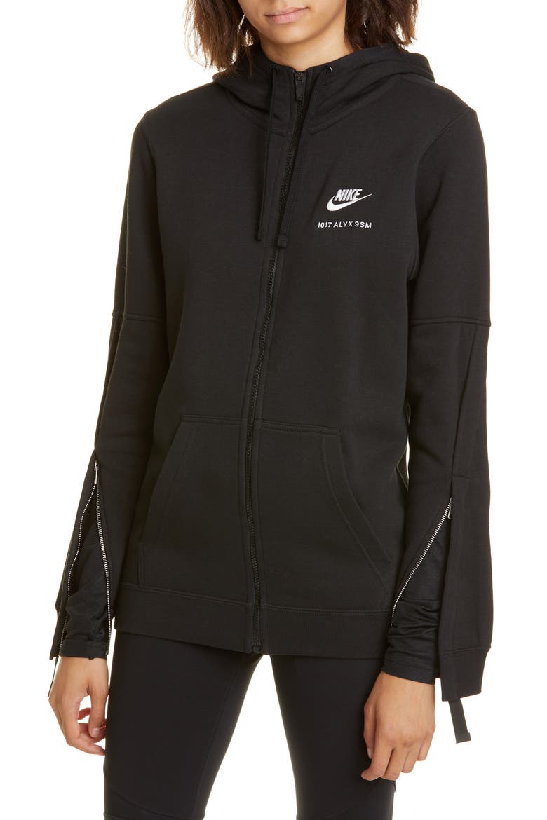 x Nike Full Zip Hoodie, Main, color, BLACK