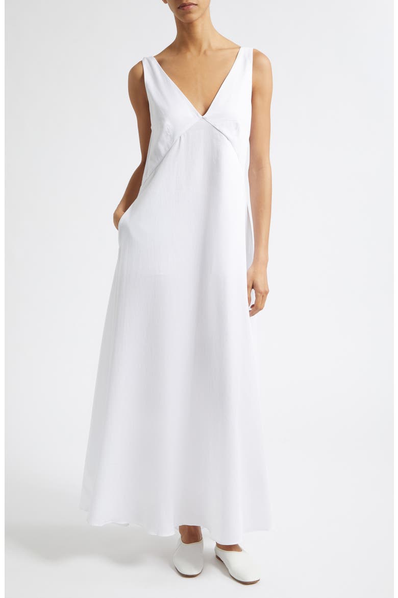 Yoko V-Neck Maxi Dress, Main, color, WHITE