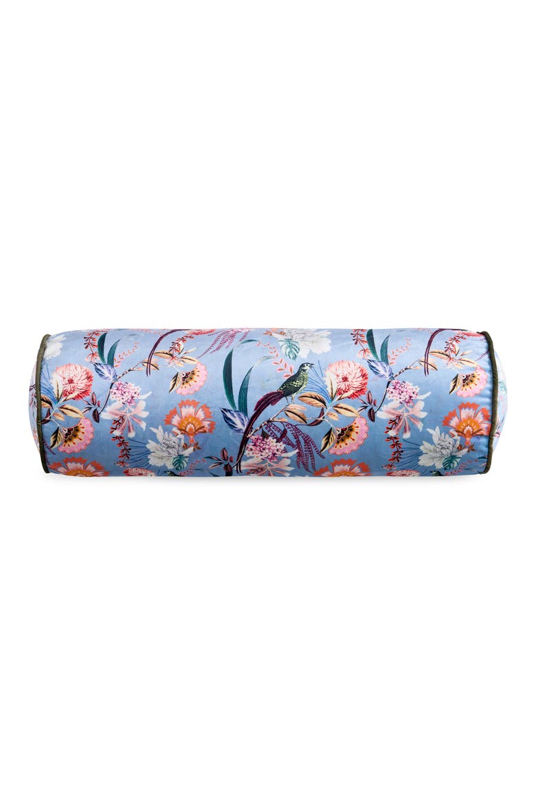 Tropical Birds Bolster Pillow, Main, color, LIGHT BLUE