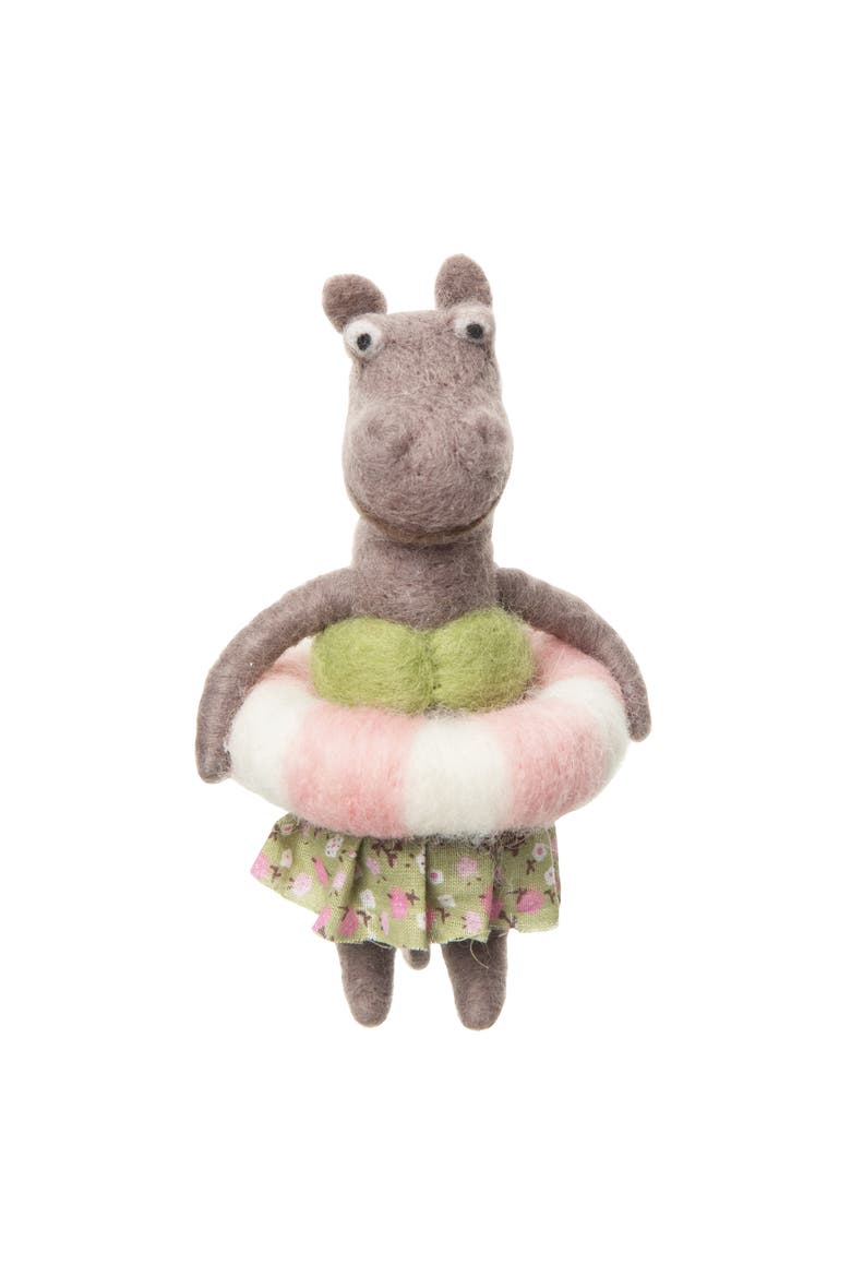 Beach Rhino Figurine, Main, color, Brown
