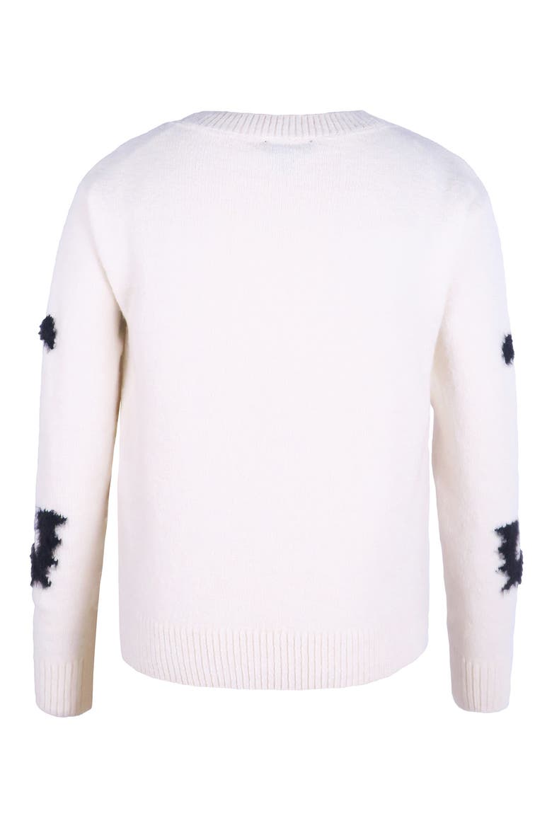 Kids' Halloween Bat Eyelash Yarn Sweater, Alternate, color, IVORY/ BLACK