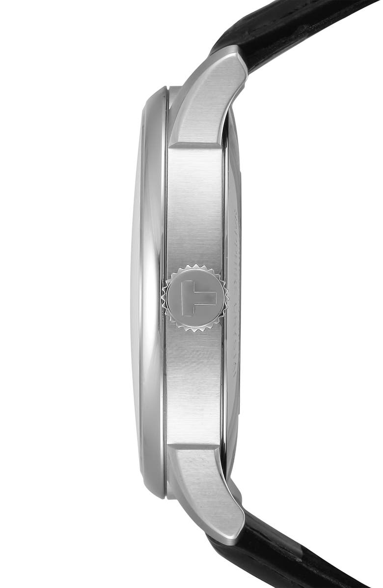 Tissot Chemin Des Tourelles Automatic Leather Strap Watch, 42mm, Alternate, color,