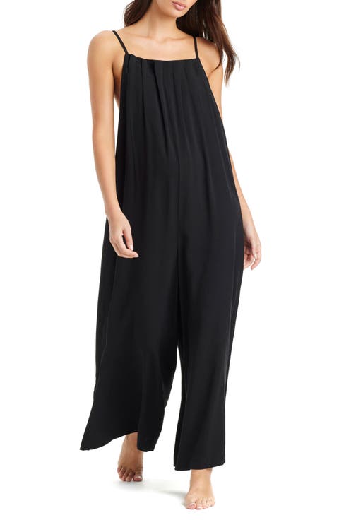 Pleated Cover-Up Overalls