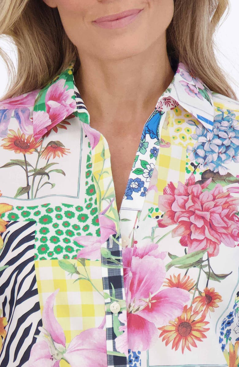 Foxcroft Mary Floral Cotton Poplin Button-Up Shirt, Alternate, color, 