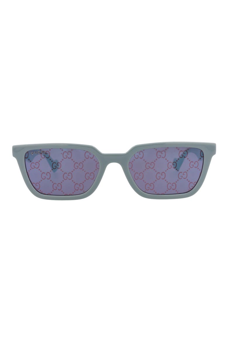 Core 55mm Rectangular Sunglasses, Main, color, LIGHT BLUE LIGHT BLUE VIOLET