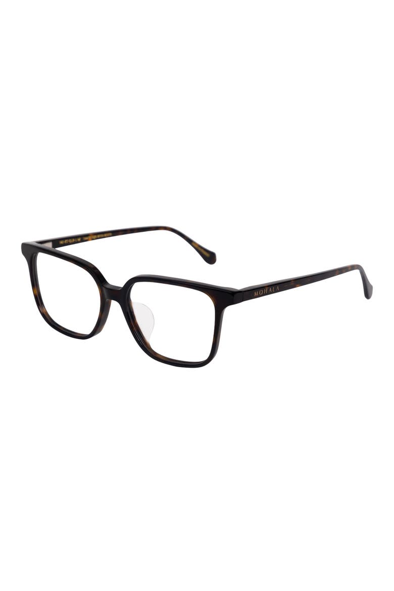 Palakika 54mm Low Bridge Square Optical Glasses, Alternate, color, KUKUI TORTOISE / CLEAR LENSES