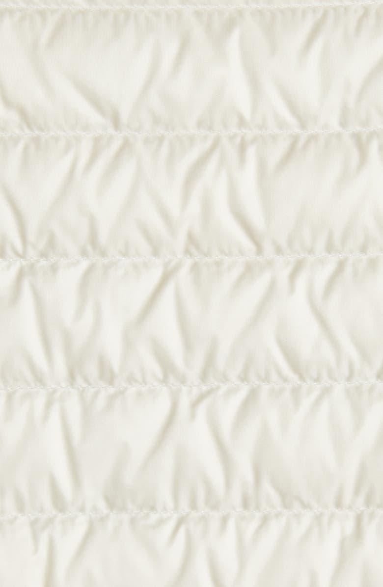 Moncler Quilted Down & Virgin Wool Knit Cardigan, Alternate, color, Pearl White