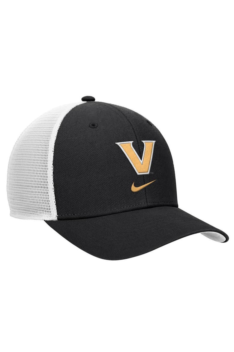 Men's Nike Black Vanderbilt Commodores Rise Trucker Dri-FIT Adjustable Hat, Alternate, color, Black
