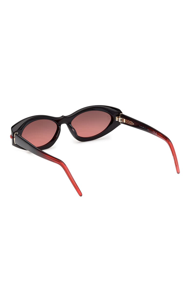 55mm Cat Eye Sunglasses, Alternate, color, BLACK / BLACK RED / GOLD
