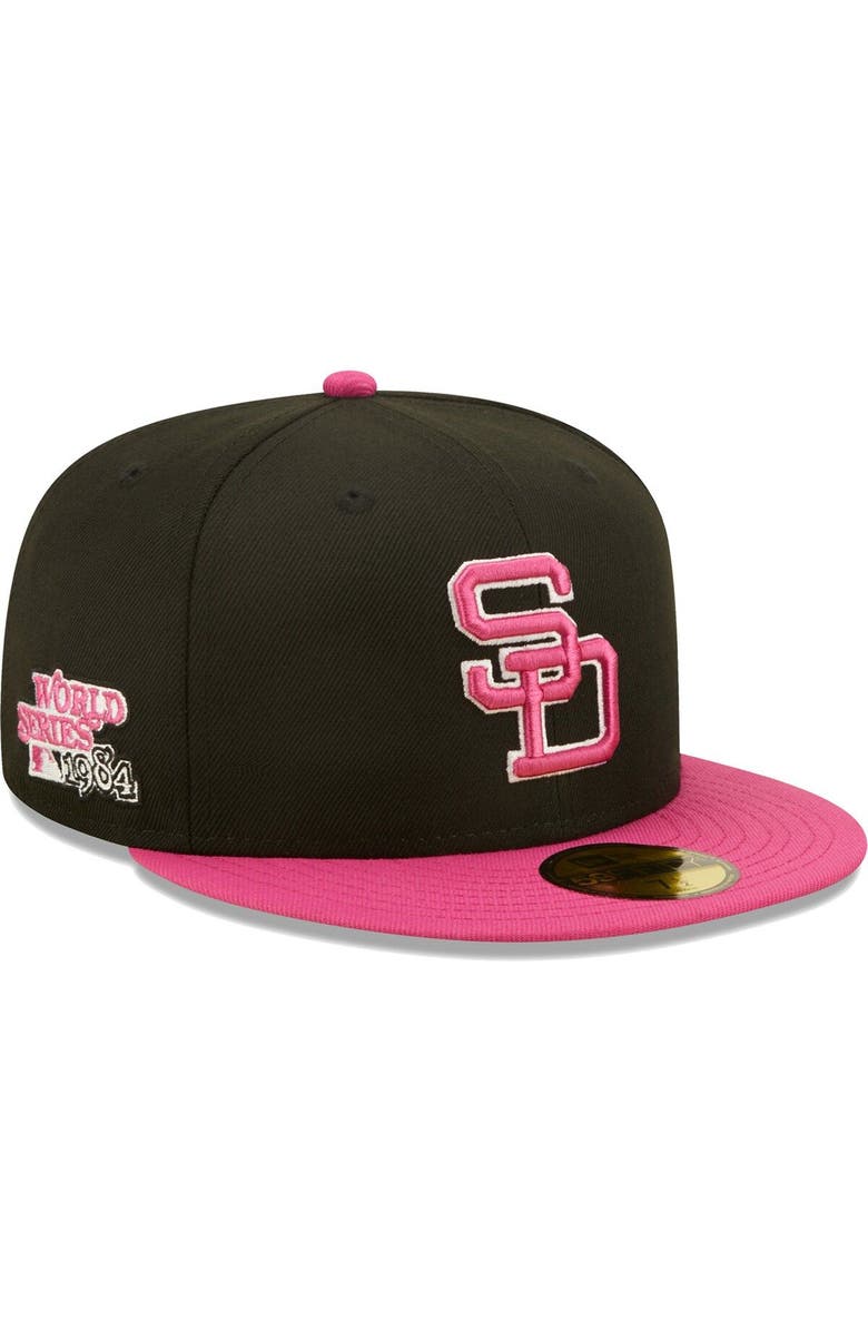 New Era Men's New Era Black/Pink San Diego Padres 1984 World Series Passion 59FIFTY Fitted Hat, Alternate, color,