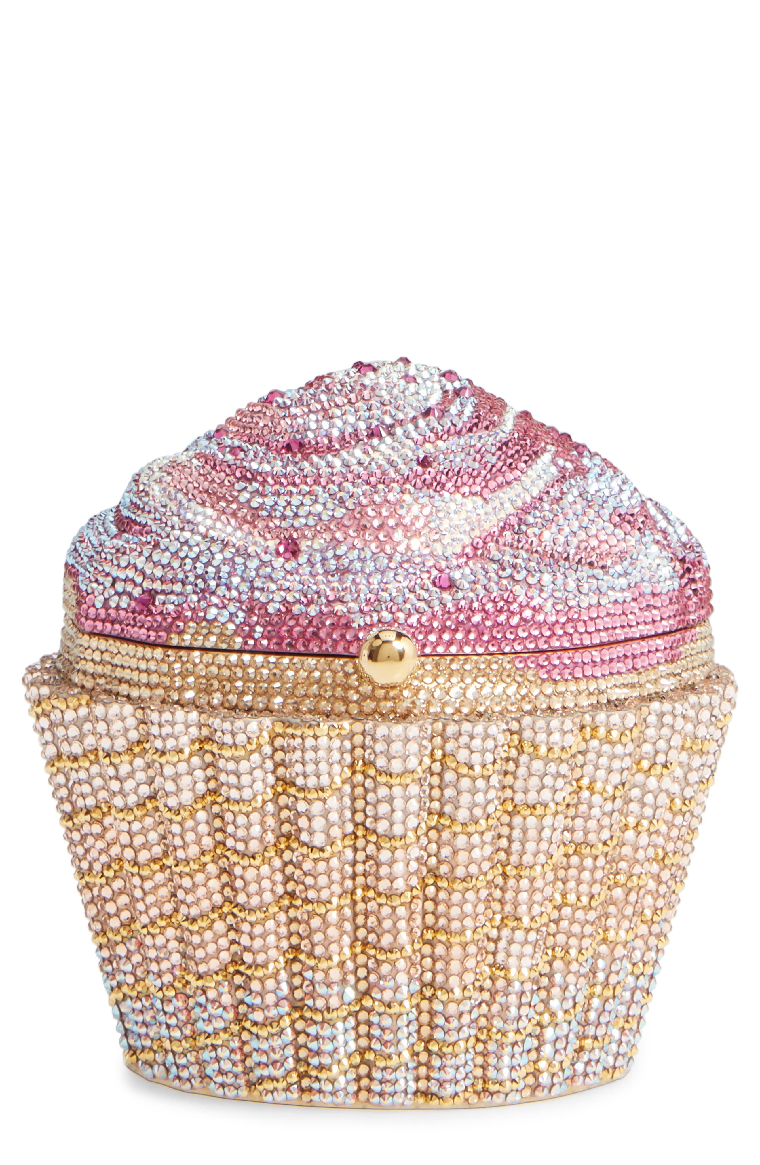 Judith Leiber Cupcake Crystal Embellished Clutch, Main, color, 
