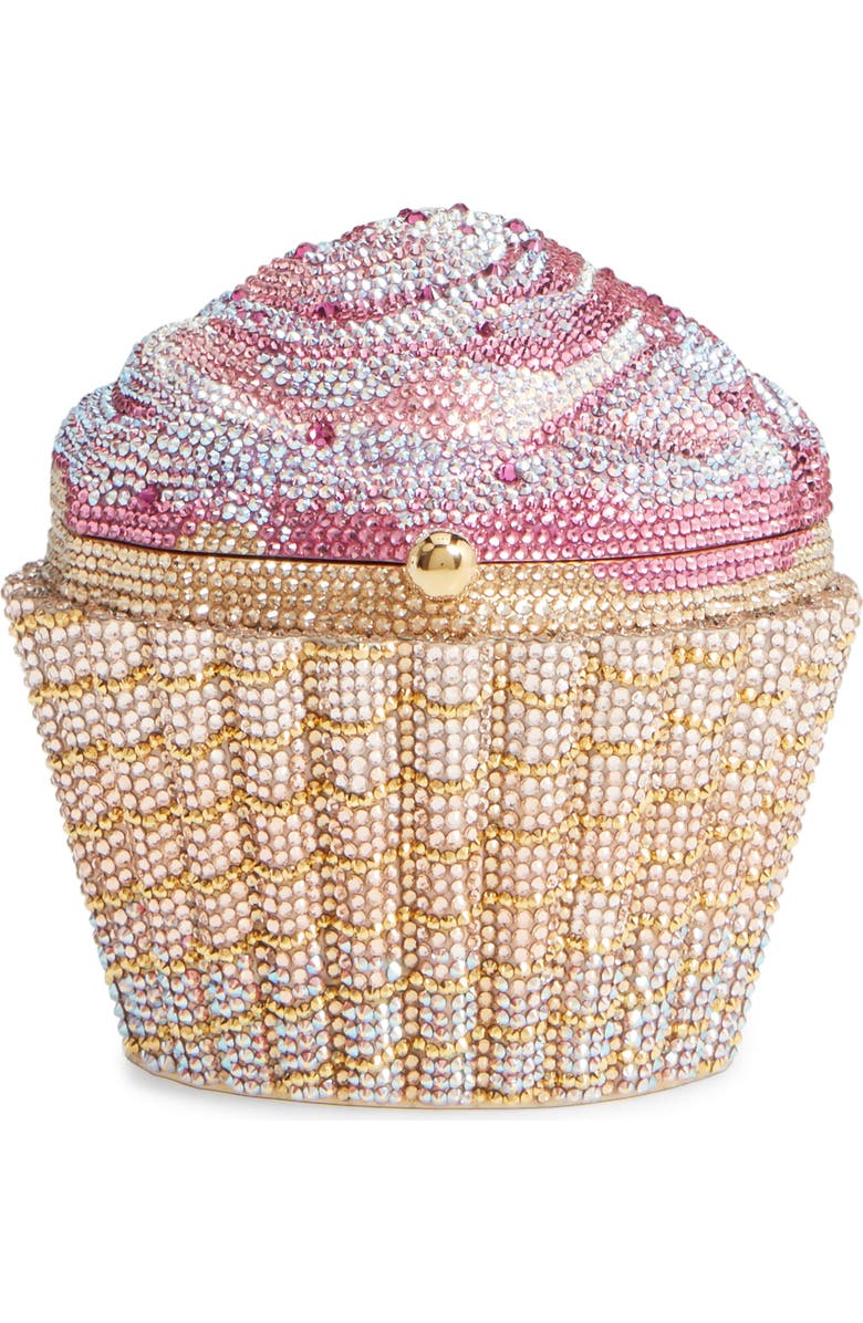 Judith Leiber Cupcake Crystal Embellished Clutch, Main, color,