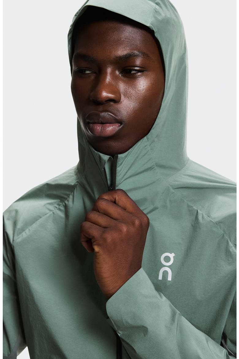 Core Hooded Packable Running Jacket, Alternate, color, OLIVE/ ROCK