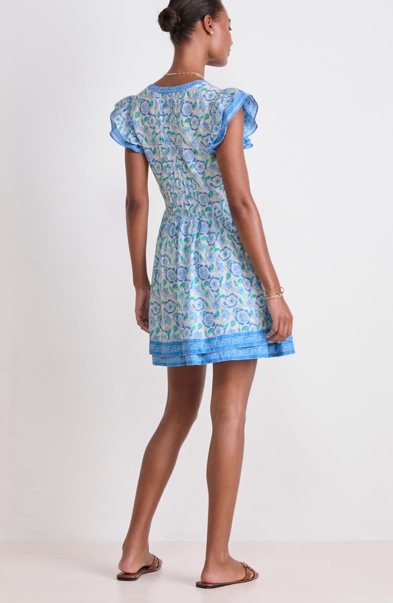 vineyard vines Floral Flutter Sleeve Minidress, Alternate, color, Floral Print Marsh