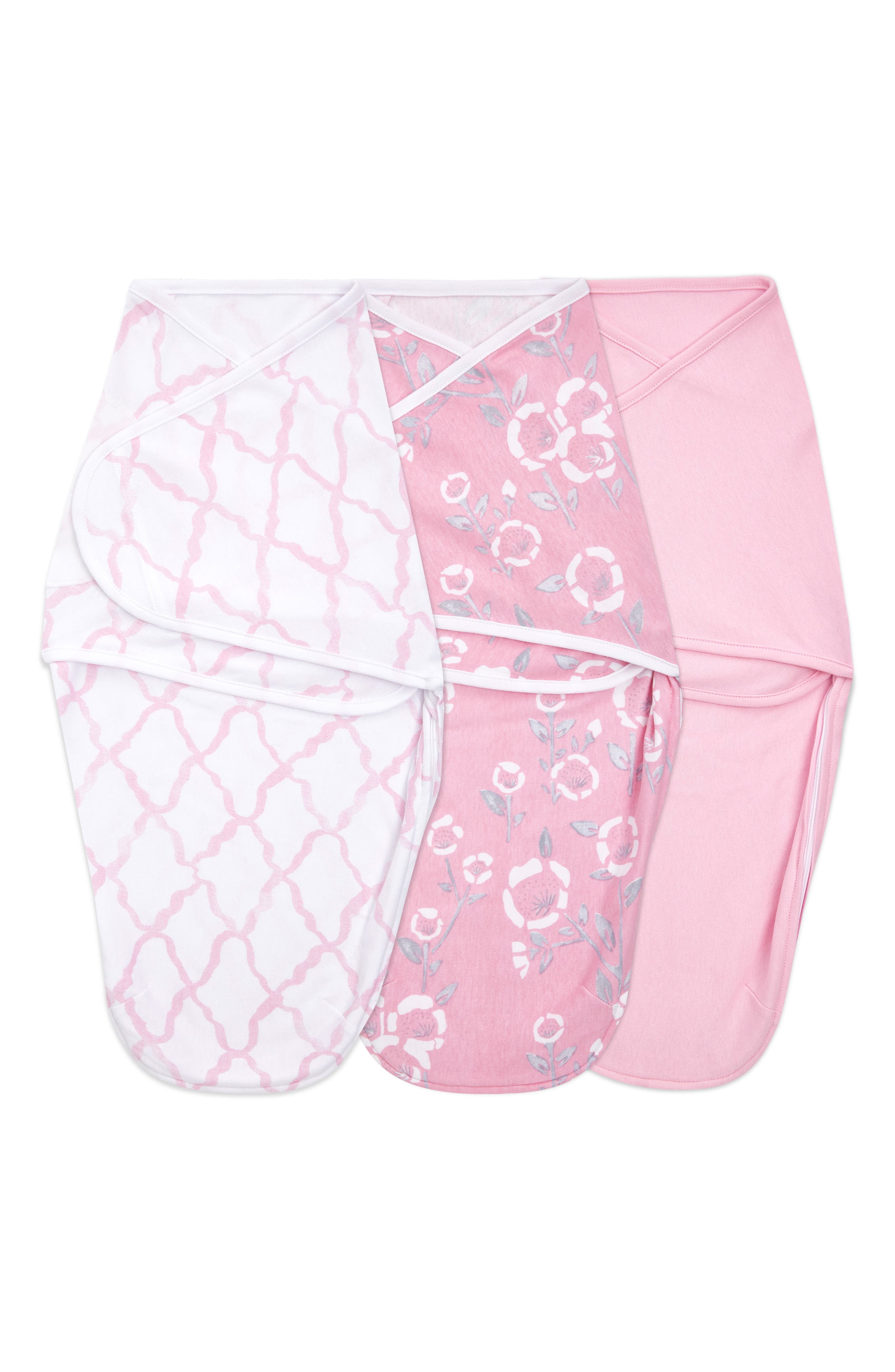 aden + anais Aden & Anais Essentials Wrap Swaddle - Set of 3 in Stencil Pink 
