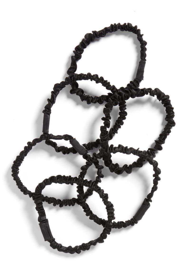 Cleopatra Silk Hair Ties, Alternate, color, BLACK