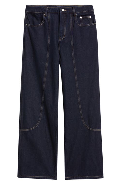 Krost Crosby Contrast Topstitch Straight Leg Jeans In Blue