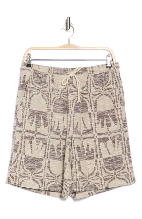 Truth Jacquard Drawstring Shorts In Gray