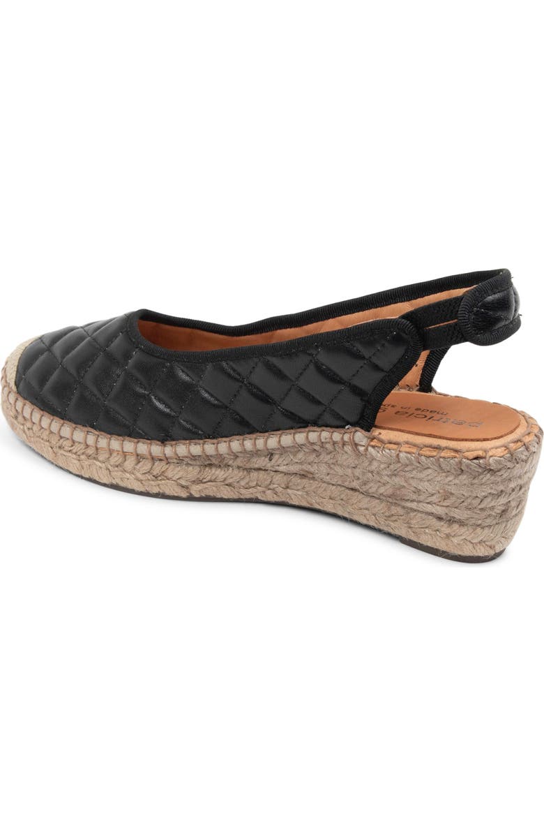 patricia green Valencia Slingback Wedge Espadrille, Alternate, color, Black Quilted Leather